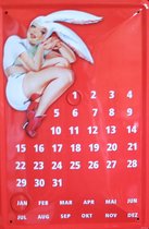 Bunny Pin Up Eeuwigdurende metalen kalender 20x30cm