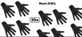 30x Katoen paar Piet handschoenen zwart mt.S/M/L - Pieten Sinterklaas feest sint en piet
