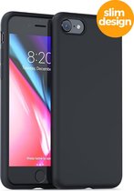 iPhone 7 iPhone 8 en iPhone SE 2020 Telefoonhoesje | Soft Touch Siliconen Smartphone Case | Back Cover Zwart