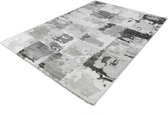 Vintage Vloerkleed - Marmer Blokjes Design - Century - Grijs -80 x 150 cm