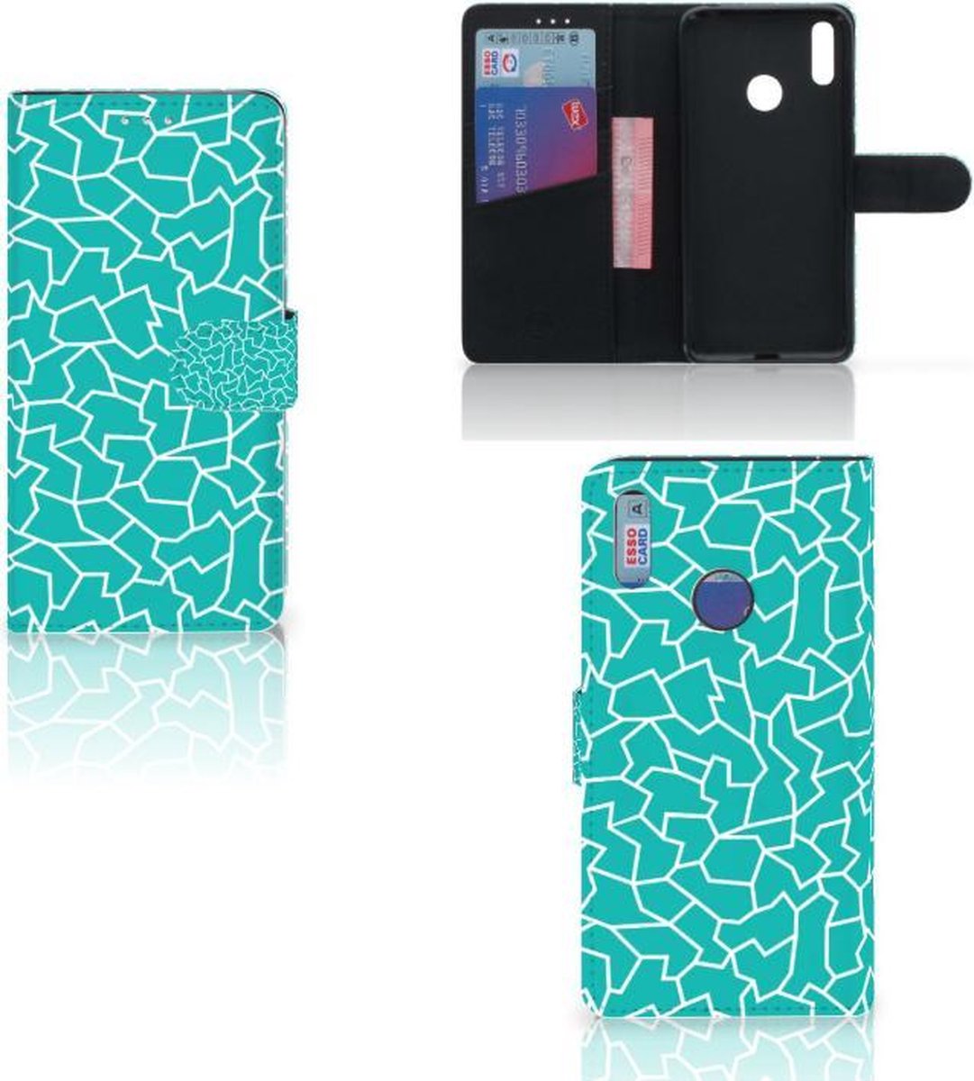 Huawei Y7 (2019) Hoesje Cracks Blue