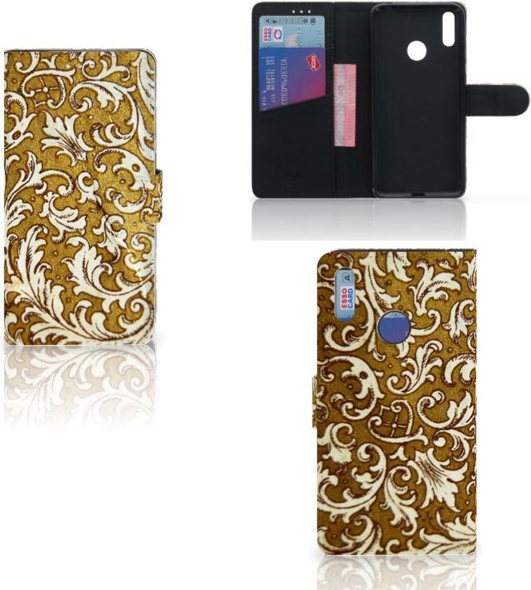 Boekhoesje voor Wallet Case Huawei Y7 (2019) Barok Goud