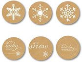 stickers Kerst kraft cadeaustickers sluitzegels 12 stuks