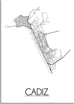 DesignClaud Cadiz Plattegrond poster A4 poster (21x29,7cm)