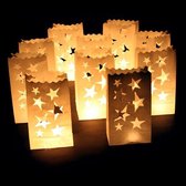 Candlebag ster - 10 stuks - Kaars zak - windlicht - papieren kaars houder - lichtzak - candle bag