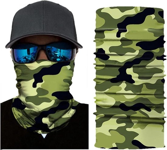 Masque de moto cache-cou camouflage vert - masque de moto - masque de ski - écharpe de moto - Halloween