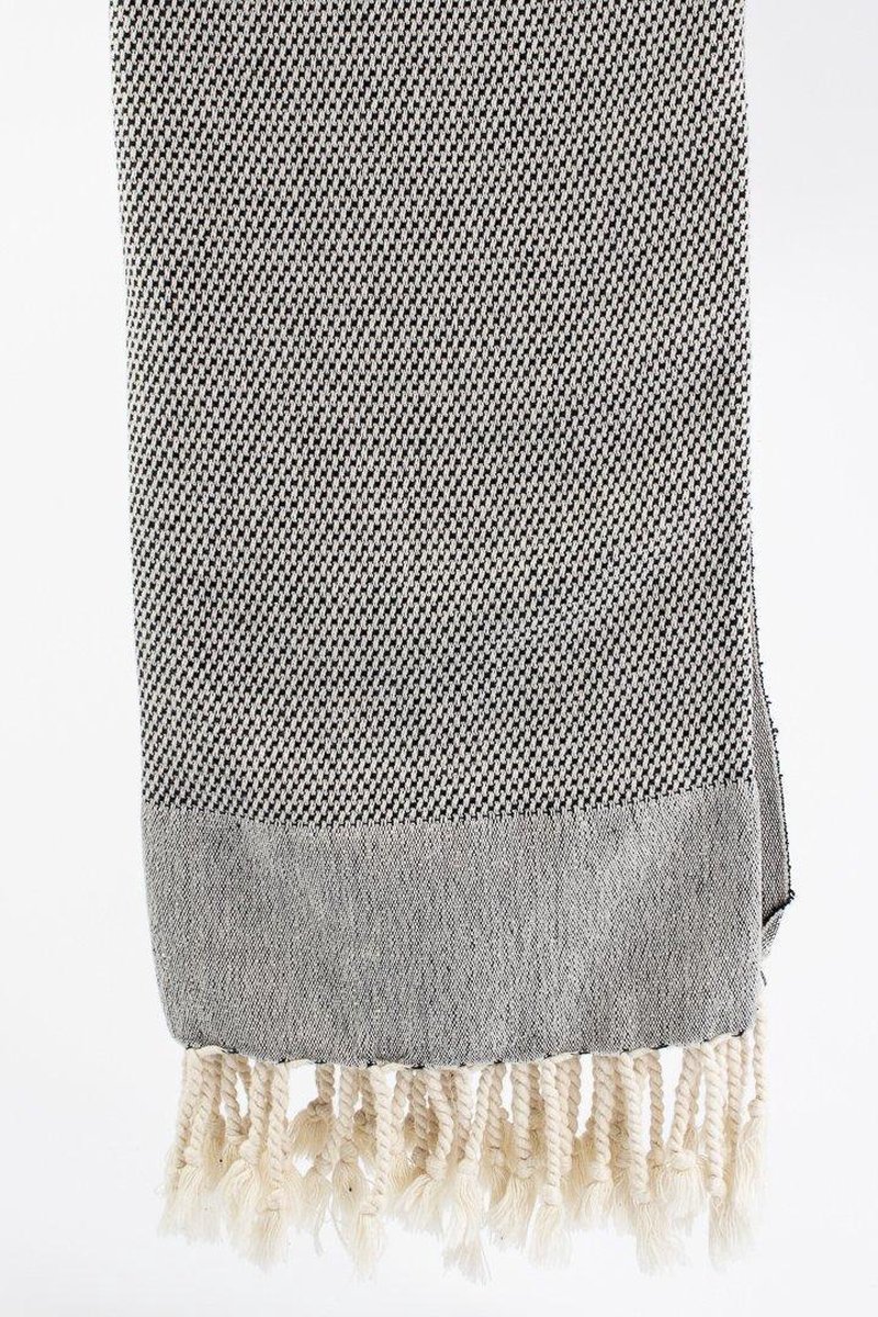 Kisthene – Turkse hamamdoek – 100x180 cm – katoen – licht & sneldrogend – zwart