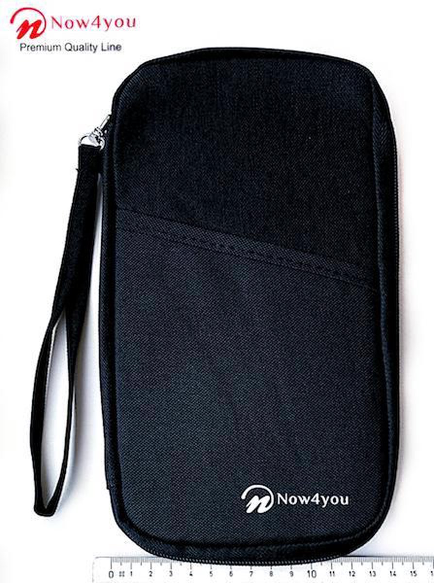 Now4you Luxe Reis Organizer - Paspoorthouder – Paspoorthoesje – Reisportefeuille-Zwart