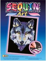 Sequin Art • Blue Wolf