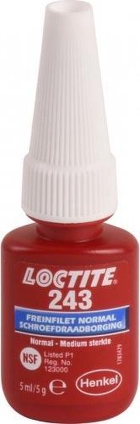 Foto: Loctite schroefdraadmiddel 243 medium 5 ml