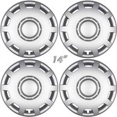 Wieldoppen ALABASTER-S 14 inch zilver/chroom ring (set a 4 stuks in doos)