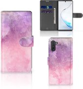 Geschikt voor Samsung Galaxy Note 10 Hoesje Pink Purple Paint