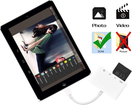 Camera connection kit 4 in 1 voor de iPad met lightning aansluiting - USB ingang - Merkloos