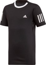 adidas 3-Stripes Club Sportshirt - Maat 128  - Mannen - Zwart/wit