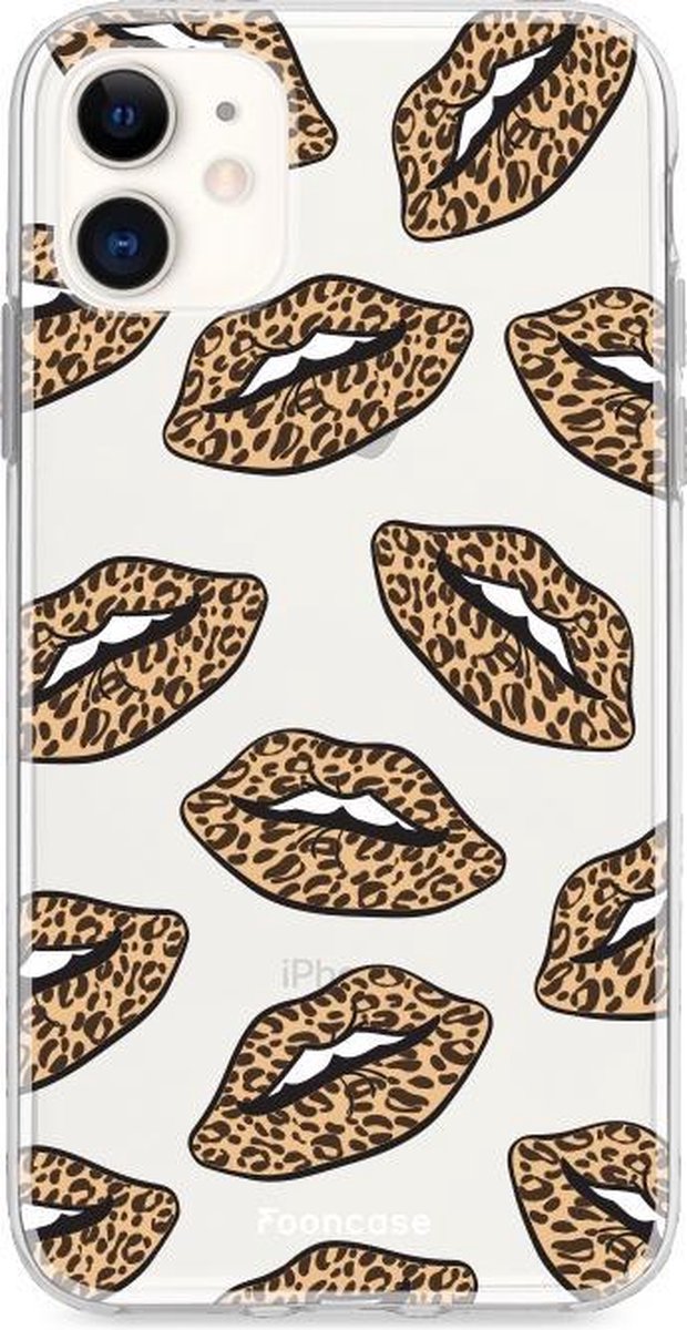 iPhone 11 hoesje TPU Soft Case - Back Cover - Rebell Leopard Lips (leopard lippen)