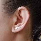 Oorbel Leaf / Veertje langwerpig - Zilverkleurig - Leuk - Bijoux - Silverstar