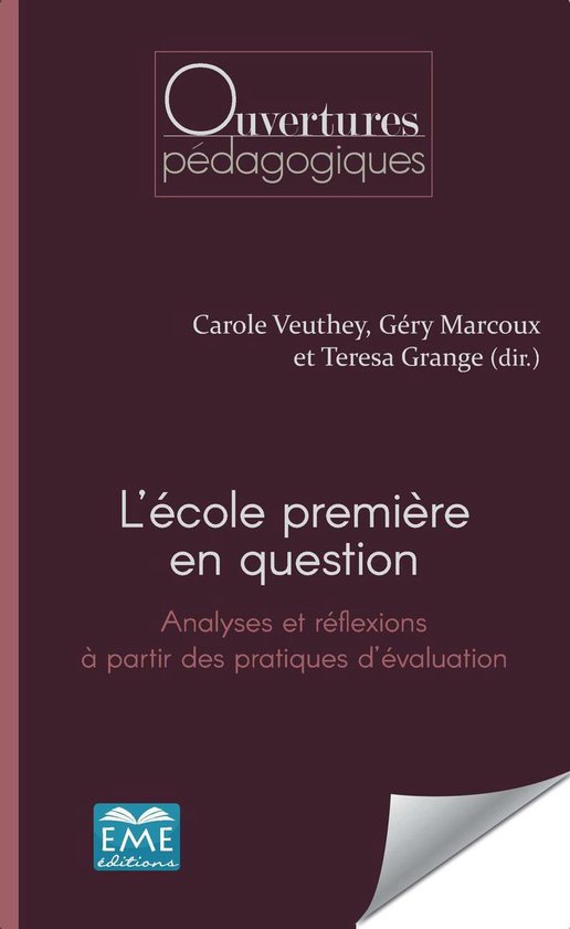L'école première en question. - cover