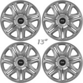 Wieldoppen NASCAR-ST 13 inch zilver (set a 4 stuks in doos)