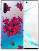 Back Case Geschikt voor Samsung Note 10 TPU Siliconen Hoesje Blossom Rood