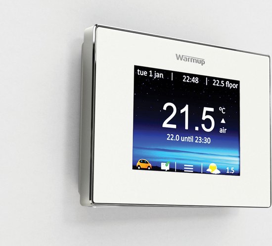 bol.com | 4iE Smart Wifi Thermostaat Elektrische vloerverwarming | Kleur:  Cloud White | Warmup