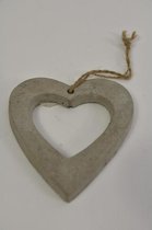 Decoratiehangers - Heart Hanging Cement Lgt Grey L12w11h1cm