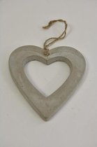 Decoratiehangers - Heart Hanging Cement Lgt Grey L14.5w13.5h1cm