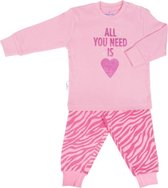 Pyjama - Newborn - Baby - Peuter - Kraamcadeau - All you need is - pink heart - Premium collectie Frogs en Dogs -  maat 80 (9-12 mnd)