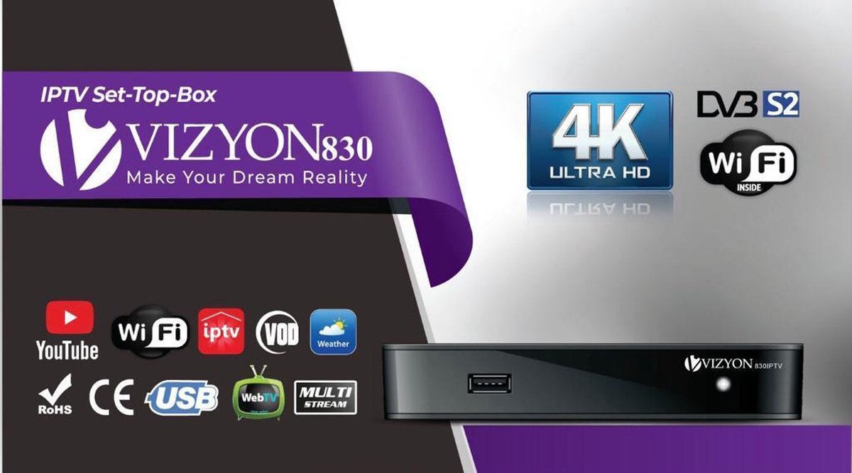 VIZYON 830 IPTV SET TOP BOX MEDIA PLAYER | bol.com