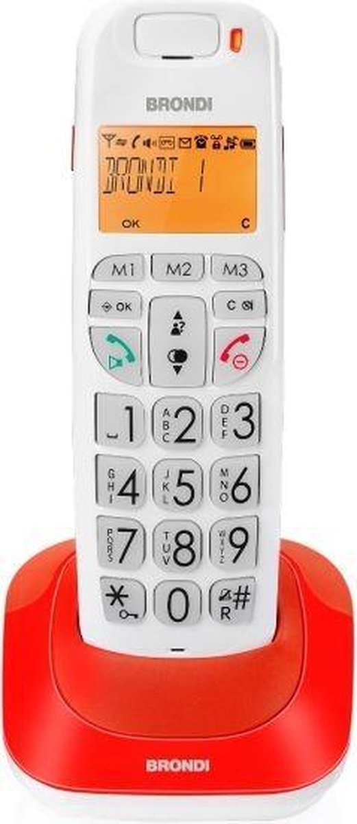 Brondi Bravo Bright DECT-telefoon Rood Nummerherkenning