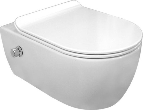 Politiek Europa Uitvoerbaar Toiletpot Hangend Slim met bidet Rimfree 55 cm | bol.com