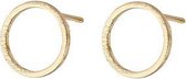 24/7 Jewelry Collection Cirkel Oorbellen - Open - Oorknopjes - Geborsteld - Minimalistisch - Goud
