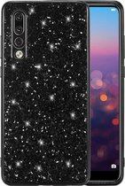 Luxe Glitter Backcover voor Huawei P30 - Bling Bling Hoesje - Zwart - Hoogwaardig Hardcase - Glamour