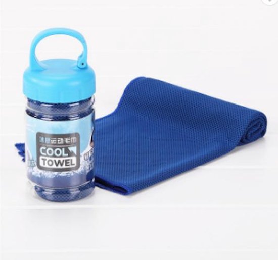 Foto: Ice towel cool towel ijshanddoek 30x100cm blauw