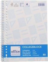 Office Essentials collegeblok A4  -80 vel 23-rings spiraalblok 60 grams gelinieerd papier