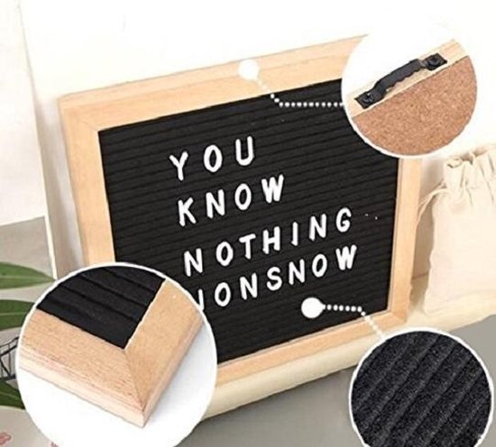 Letterbord hout - 25x25 - 380 letters, emojis, cijfers & symbolen