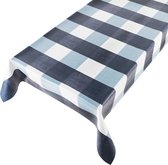 Tafelzeil Blocks Blauw -  600 x 140 - Blauw tafelkleed - Beschikbaar in verschillende maten - Geleverd in een koker