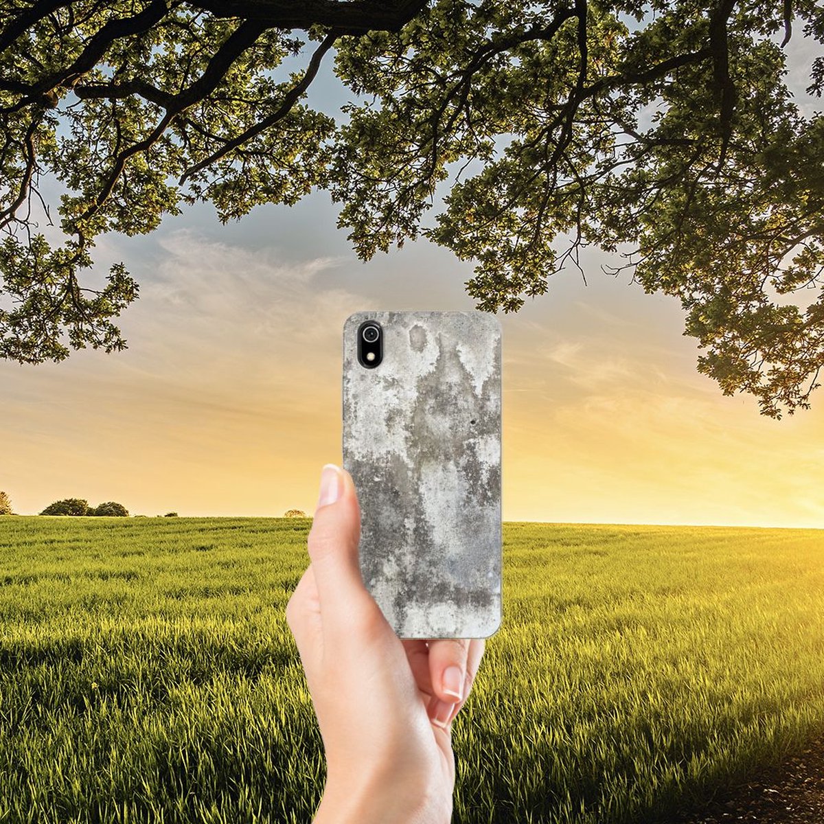 Xiaomi Redmi 7A TPU Siliconen Hoesje Beton Print