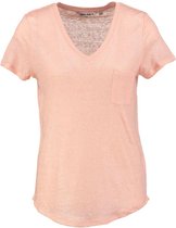 Garcia shiny linnen shirt tropical peach - Maat L