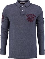 Superdry blauwe slim fit polo sweater valt kleiner - Maat M