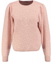 Only stevige korte roze trui met gouddraad pantermotief- Maat XS