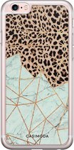 iPhone 6/6s hoesje siliconen - Luipaard marmer mint | Apple iPhone 6/6s case | TPU backcover transparant