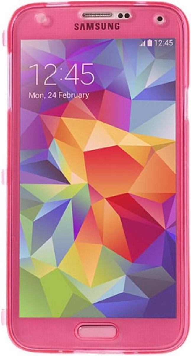 Samsung Galaxy S5 flip case hoesje - Roze -Roze