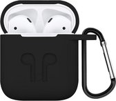 KELERINO. Siliconen hoesje voor Apple Airpods 1 & 2 - 3 in 1 set - Zwart