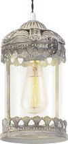 EGLO Vintage Langham - Lampe à suspension - 1 lumière - Ø140mm. - Brun patiné - Glas transparent