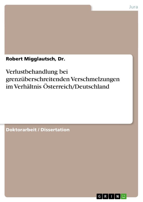 Verlustbehandlung bei grenzüberschreitenden Verschmelzungen ... - cover