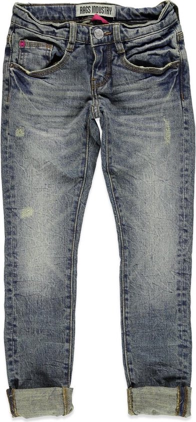 Rags Industry Meisjes Jeans - Lichtblauw - Maat 104 | bol.com