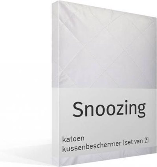 Snoozing - Katoen - Kussenbeschermer - 60x70 cm - Wit
