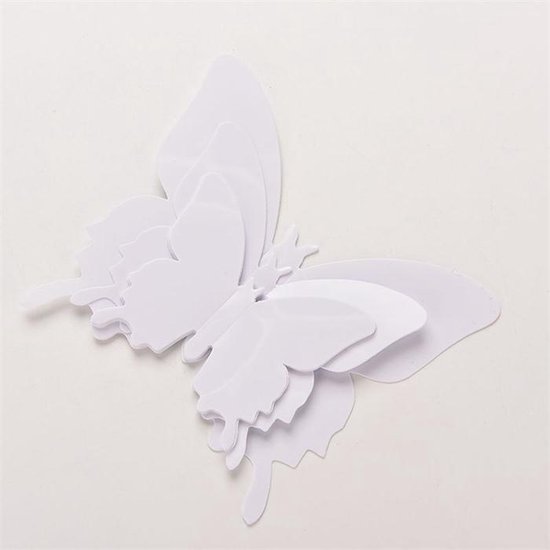 3d muurstickers | vlinder |effen | kinderkamer | babykamer | decoratie | 12 stuks | wit