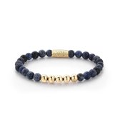 Rebel&Rose armband - Midnight Blue - 6mm - yellow gold plated 15cm