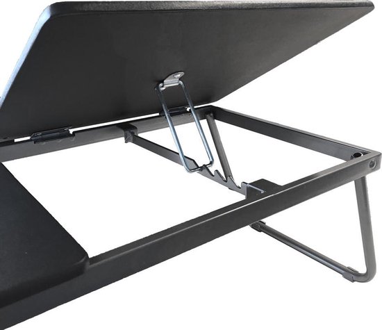 Table pour ordinateur portable, tablette, livre ou petit-déjeuner au lit - Gris - Table de chevet - Support de tablette - Pliable - Table de petit-déjeuner - Travailler au lit